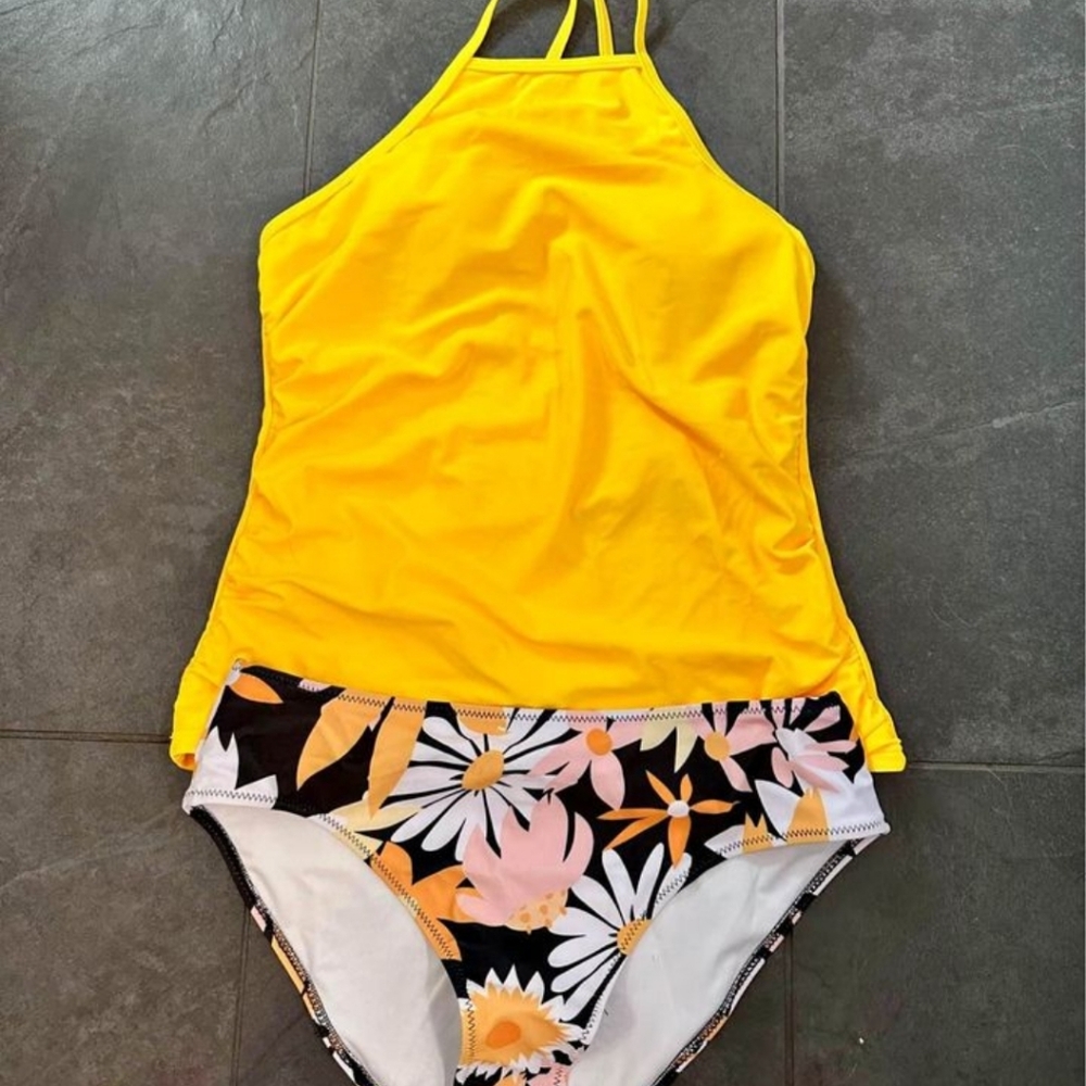 Tankini Yellow and Black size medium - Picture 2 of 5